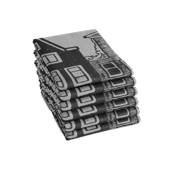 DDDDD - Tea Towel - Canal Houses Black