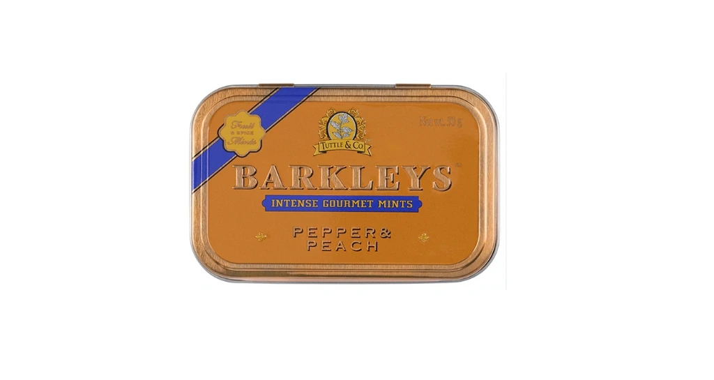 Barkleys Intense Pepper & Peach Mints 50g