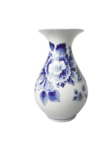 Vase - Belly - Delfts Blue - Flowers - 23 cm