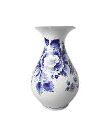 [XXG3000] Vase - Belly - Delfts Blue - Flowers - 23 cm