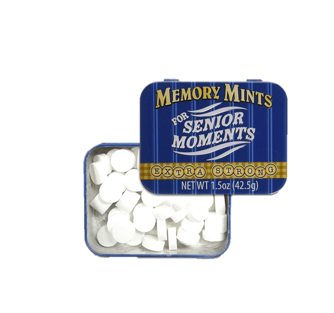 Boston America Candy Displays - Memory Mints for Senior Moments