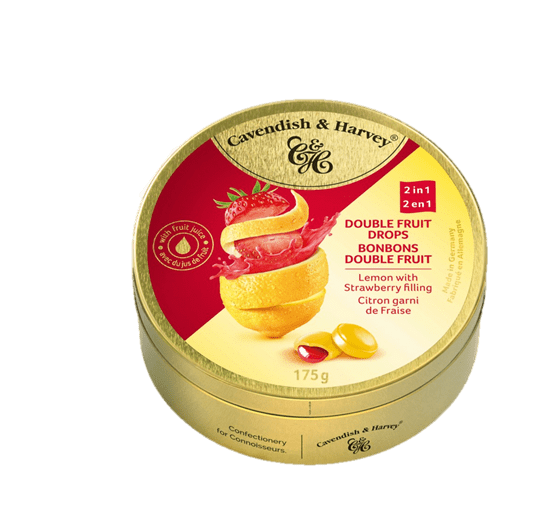 Cavendish & Harvey Lemon-Strawberry Filled Drops 175g