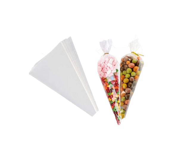 Cone Bags - Transparent - 250pc - 25 x 46 cm