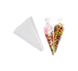 [XC3002] Cone Bags - Transparent - 250pc - 25 x 46 cm