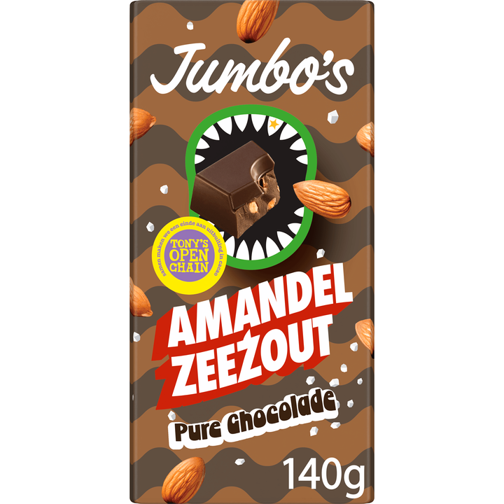 Jumbo's (Tony's) Dark Chocolate w/ Almond & Sea Salt 140g