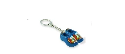 [ES501.0533] Keychain - Double Wooden Shoe - Blue Tulip