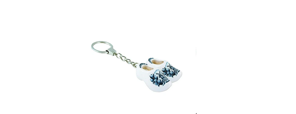 Keychain - Double Wooden Shoe - Delfts Blue Mill