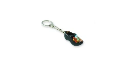 [ES500.0633] Keychain - Single Wooden Shoe - Black Tulip