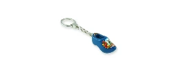 [ES500.0533] Keychain - Single Wooden Shoe - Blue Tulip