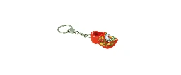 [ES500.0733] Keychain - Single Wooden Shoe - Orange Tulip