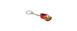 [ES500.0433] Keychain - Single Wooden Shoe - Red Tulip