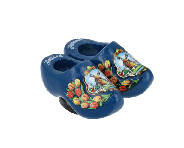 Magnet - Wooden Shoe Pair - Blue