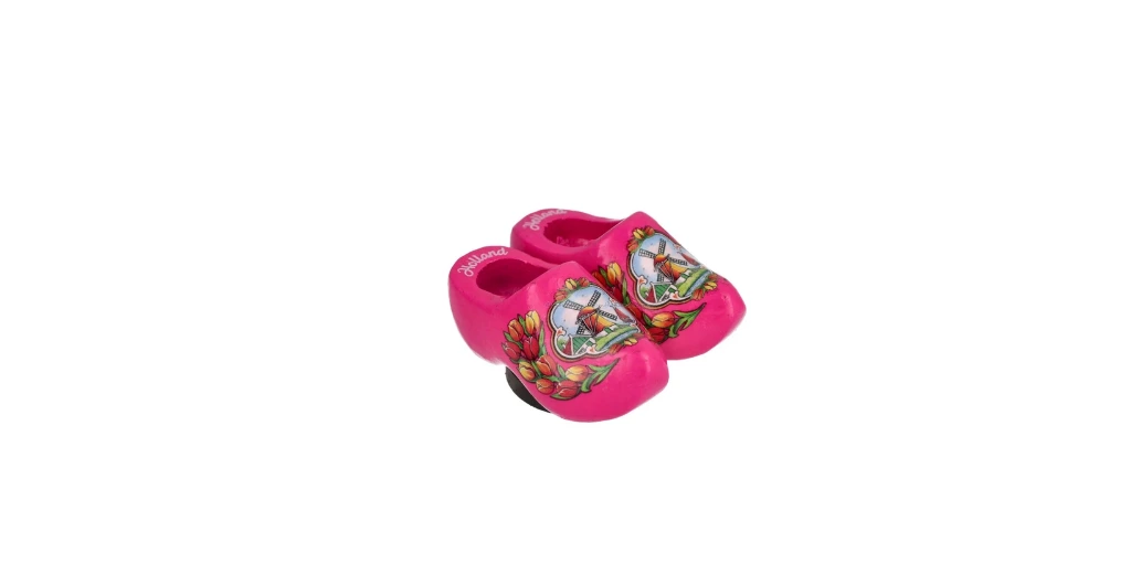 Magnet - Wooden Shoe Pair - Pink