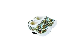 [ES510.1526] Magnet - Wooden Shoe Pair - Polychrome