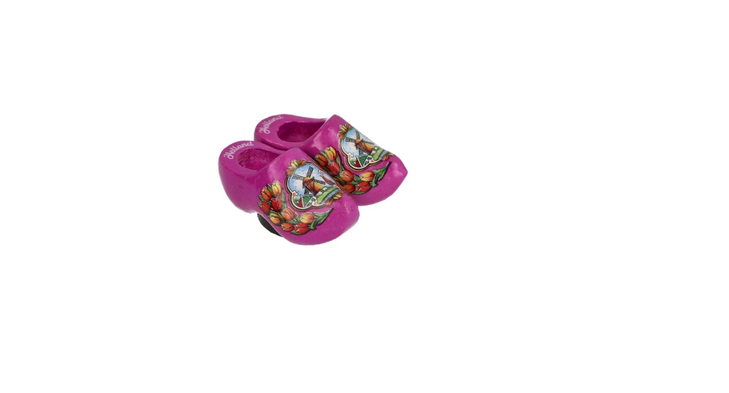 Magnet - Wooden Shoe Pair - Purple