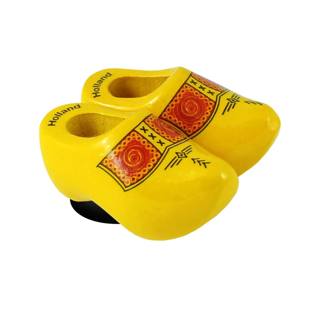 Magnet - Wooden Shoe Pair - Farmer Yellow