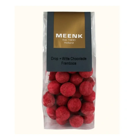 Meenk Licorice & White Chocolate Raspberry 150g