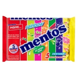 [CR0213] Mentos Rainbow Rolls 5-pk 188g