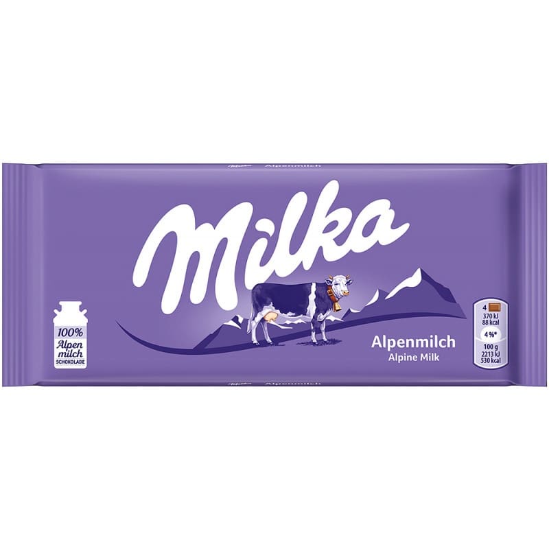 Milka Alpine Milk Chocolate Bar 90g