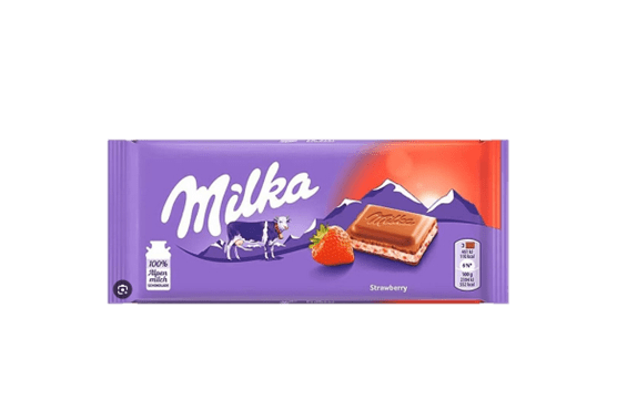 Milka Strawberry Milk Chocolate Bar 100g