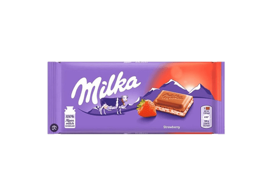 Milka Strawberry Milk Chocolate Bar 100g