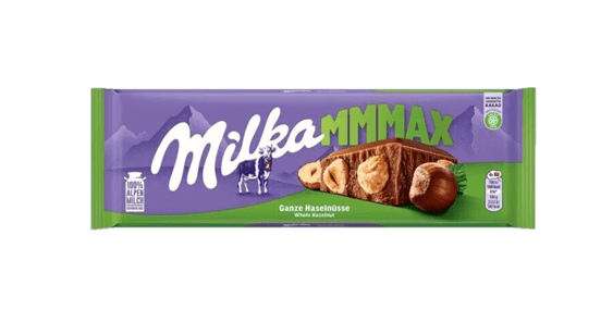 Milka Mmmax Whole Hazelnuts Milk Chocolate Bar 250g