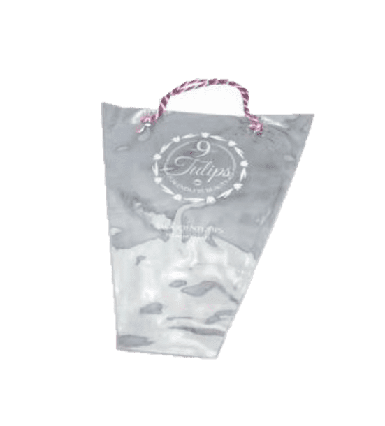 Wooden Tulip Bouquet Bag - Clear Plastic