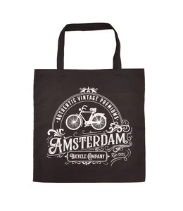 Shopping Bag - Cotton, Black Amsterdam Bicycle Company
