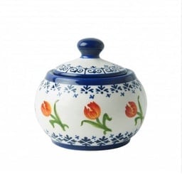 [XXG3017] Tea Set - Sugar Bowl - Orange Tulip with Blue
