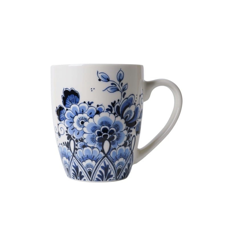 Mug - Tea - Ceramic - Flowers - Delft Blue