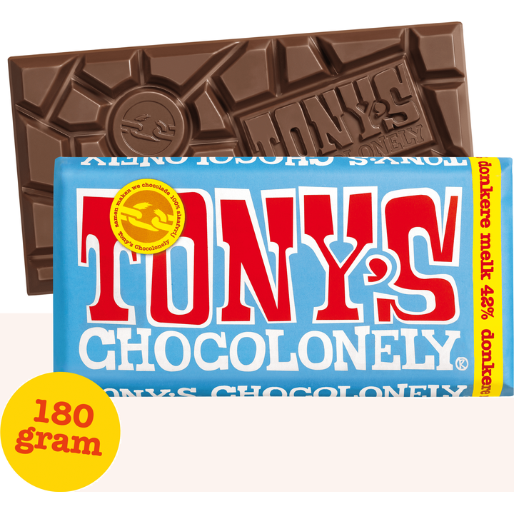 Tony's Chocolonely Dark Milk Chocolate Bar 180g