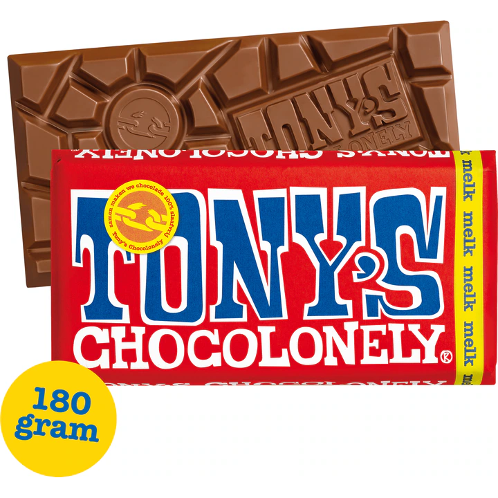 Tony's Chocolonely Milk Chocolate Bar 180g