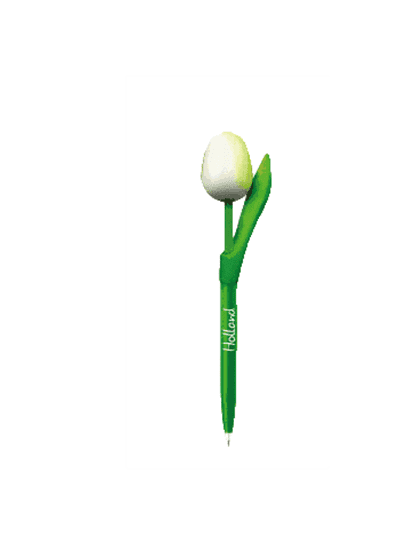 Wooden Tulips Ballpoint Pen - White