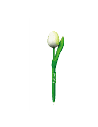 [ES835.09.180] Wooden Tulips Ballpoint Pen - White