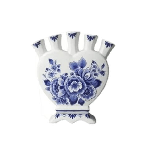 Vase - Tulip - Delfts Blue - Heart Shaped - 5 Stems
