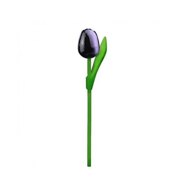 Wooden Tulips - Aubergine & White, Small 20 cm