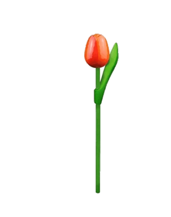 Wooden Tulips - Orange & Red, Small 20 cm