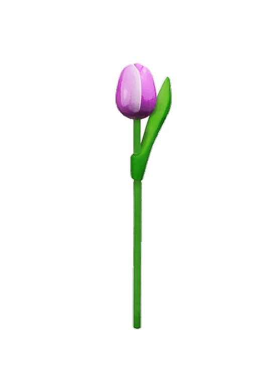 Wooden Tulips - Purple & White, Small 20 cm