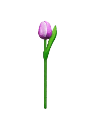 [ES820.200-pp] Wooden Tulips - Purple & White, Small 20 cm