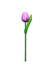 [ES820.200-pp] Wooden Tulips - Purple & White, Small 20 cm