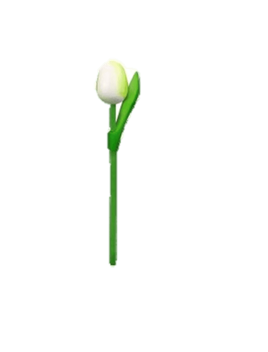 Wooden Tulips - White & Green, Small 20 cm