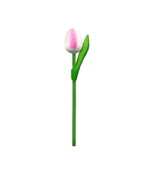 Wooden Tulips - White & Pink, Small 20 cm