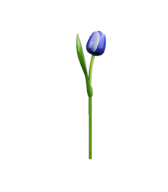 Wooden Tulips - Blue & White, Large 34 cm