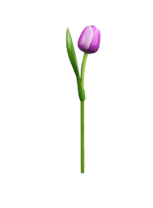 Wooden Tulips - Purple & White, Large 34 cm