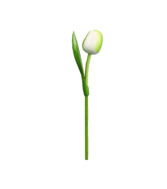 Wooden Tulips - White & Green, Large 34 cm