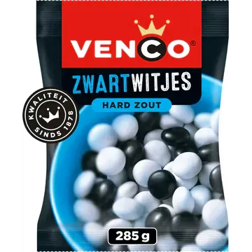 Venco Black & White Mint Salmiak Buttons 285g