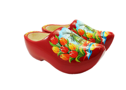 [ESL424-20] Wooden Shoe Pair - Red Mill 20cm