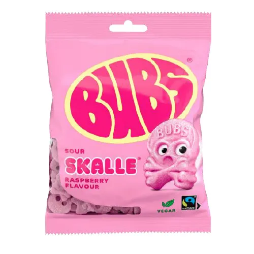 Bubs Raspberry Sour Skulls 90g