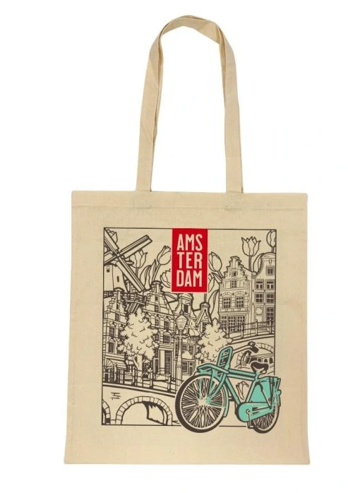 Shopping Bag - Cotton, Green Amsterdam