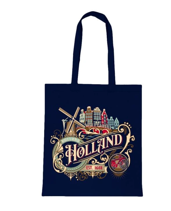 Shopping Bag - Cotton, Blue Holland Ornaments